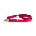 Classic Leather Dog Leash - Hot Pink
