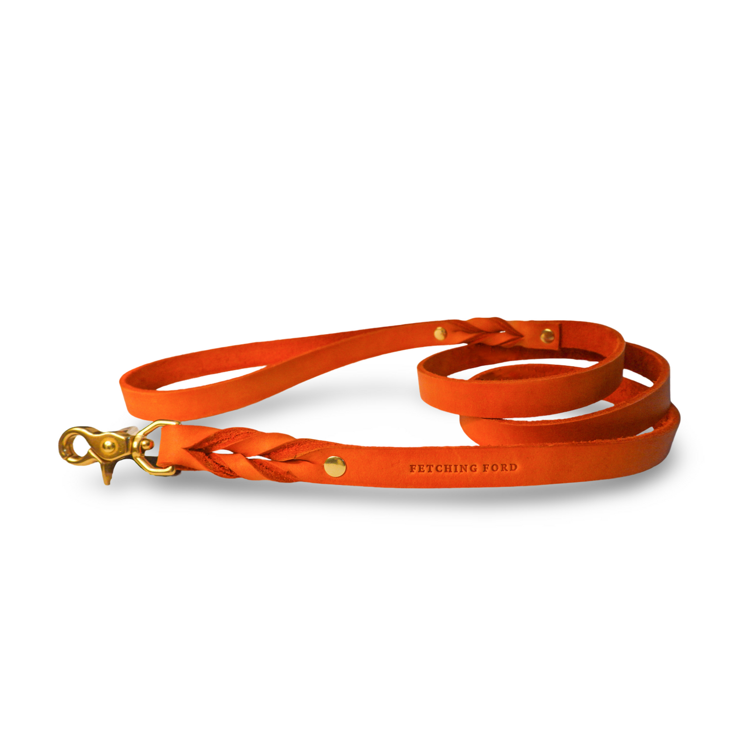 Classic Leather Dog Leash - Mango