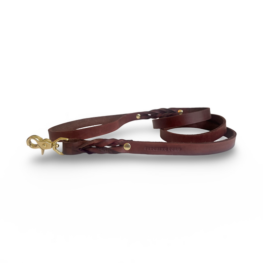 Classic Leather Dog Leash - Brown