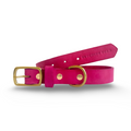 Classic Leather Dog Collar - Hot Pink