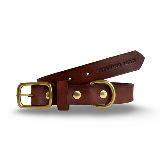 Classic Leather Dog Collar -  Brown