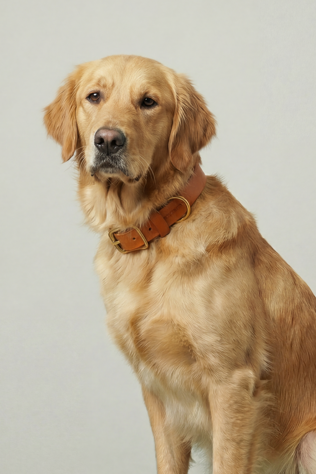 Classic Leather Dog Collar - Cognac