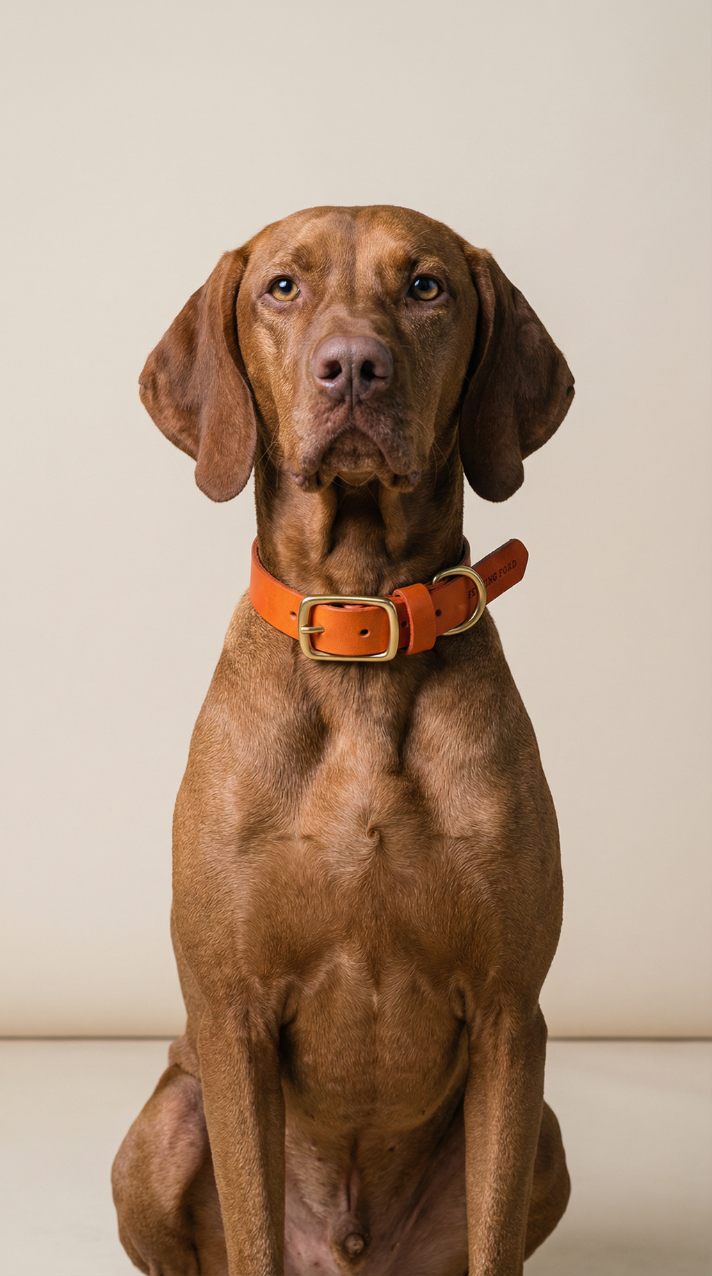Classic Leather Dog Collar - Mango