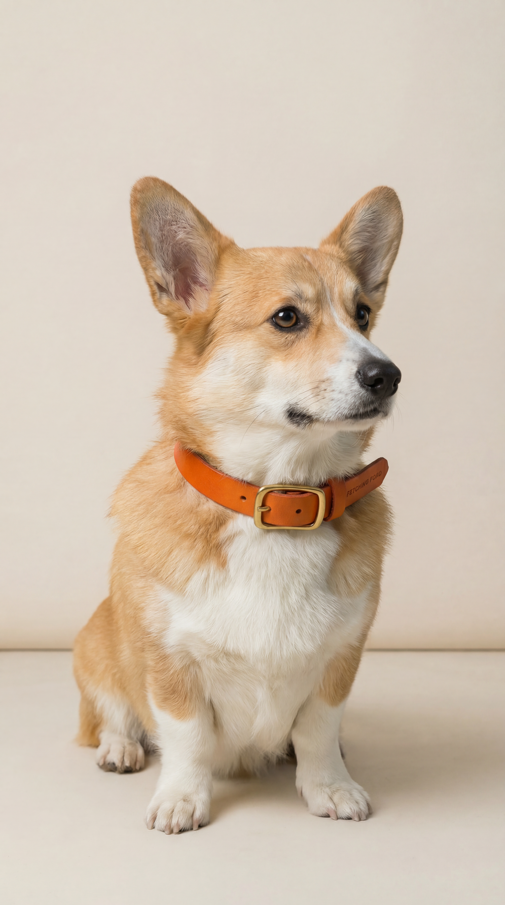 Classic Leather Dog Collar - Mango