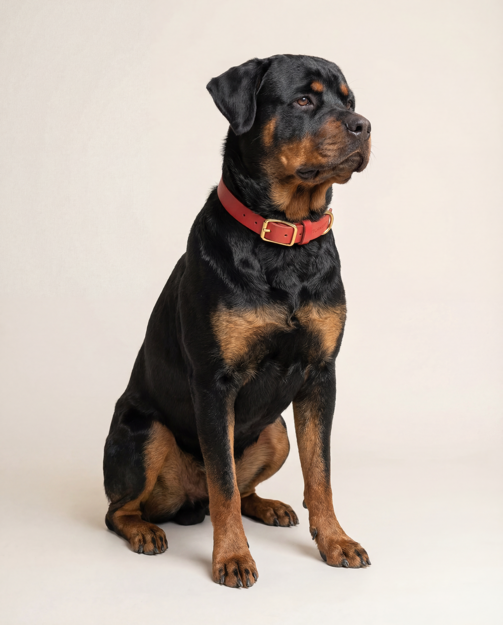 Classic Leather Dog Collar - Red