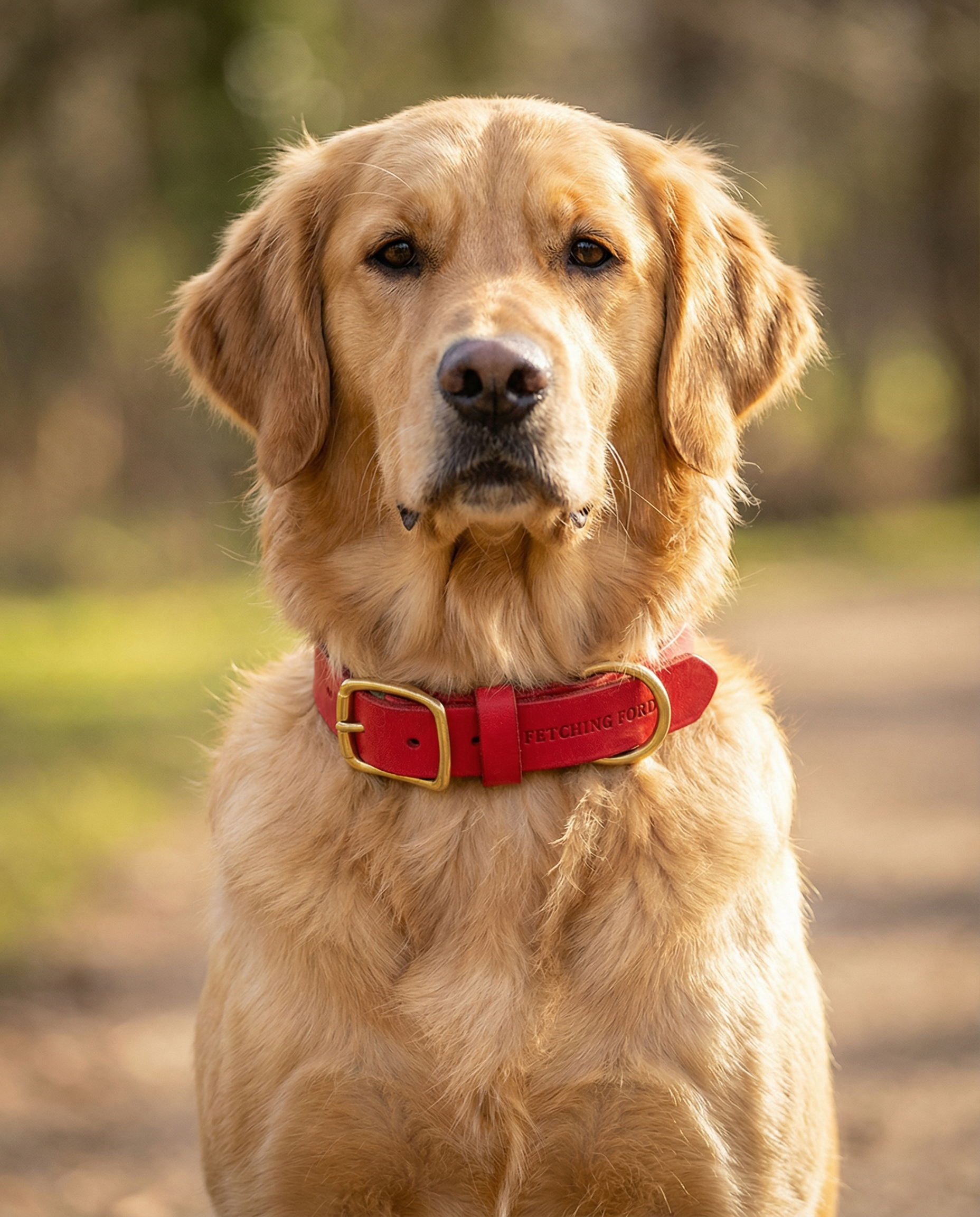 Classic Leather Dog Collar - Red